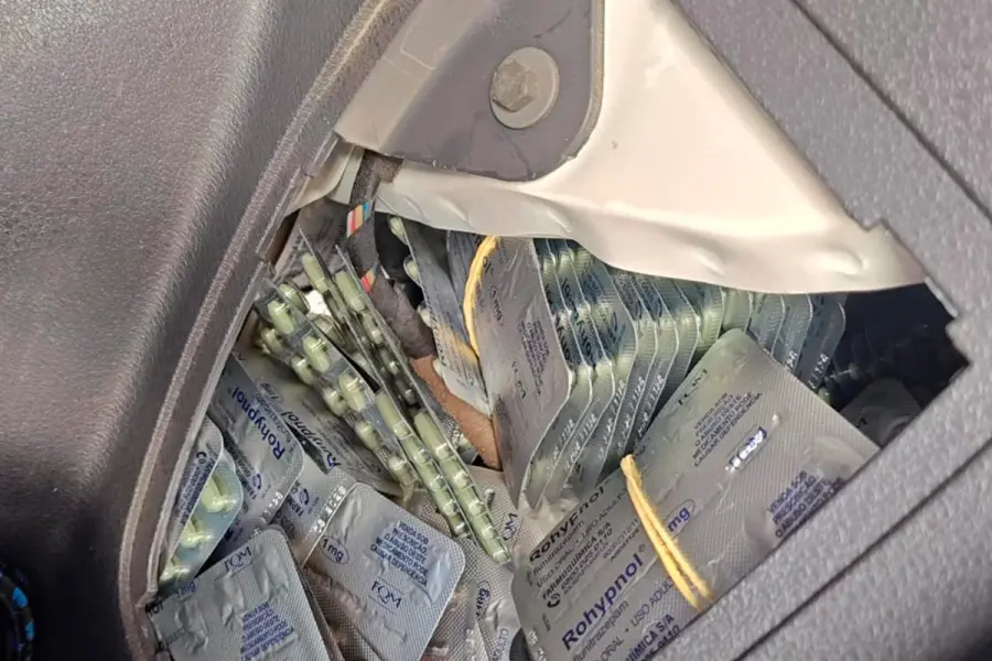 Secuestro de más de 38.000 pastillas de Rohypnol en Ruta 14 (foto Gobierno de Entre Ríos)
