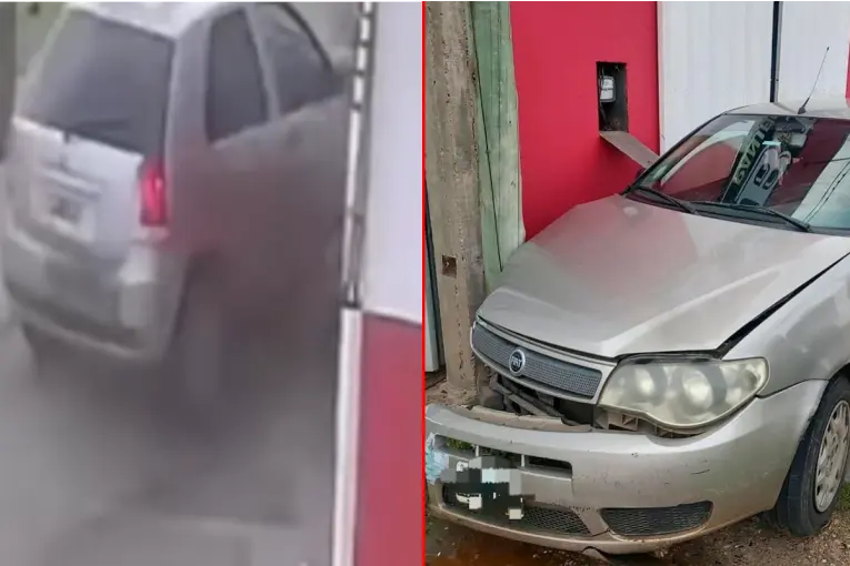 Video: el momento en que un conductor alcoholizado chocó contra una verdulería en Concordia