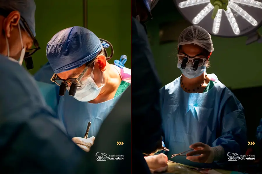 Los m&eacute;dicos que operaron a la beba (fuente Hospital Garrahan)