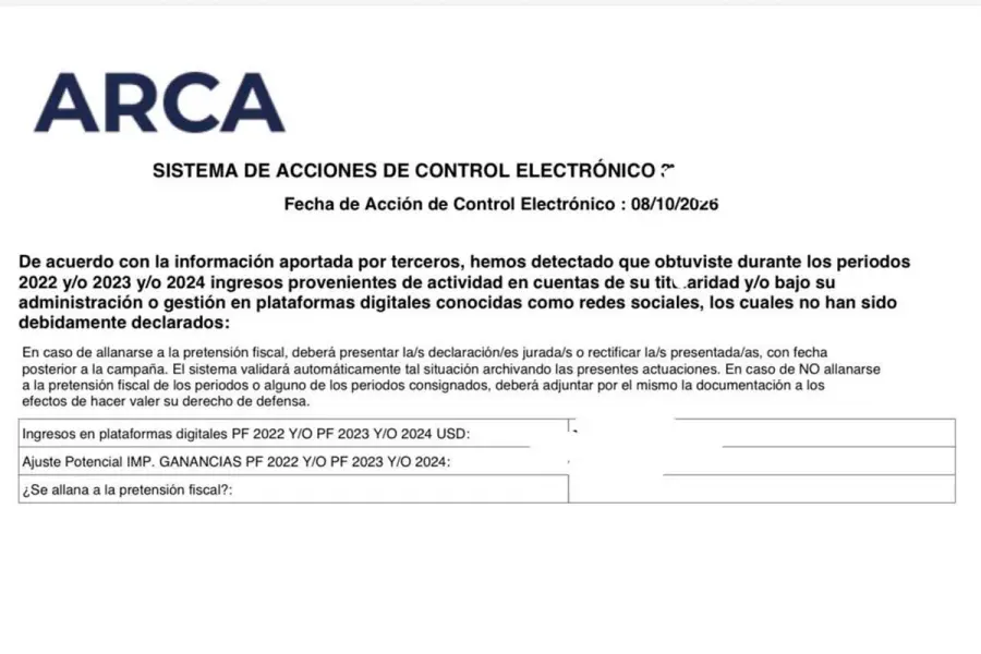 La campa&ntilde;a de inducci&oacute;n de ARCA a creadoras de contenido (fuente La Naci&oacute;n)