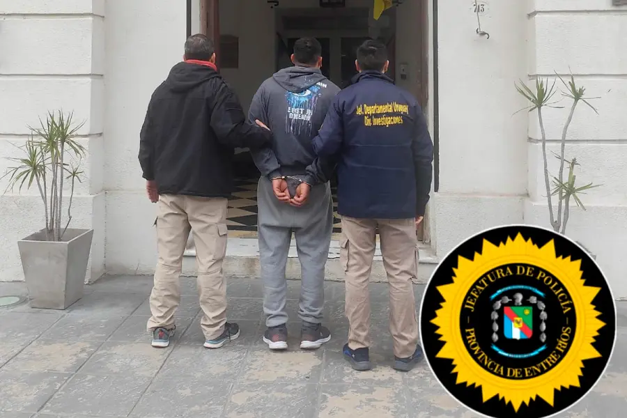 Detenido por homicidio en Concepci&oacute;n del Uruguay (foto Polic&iacute;a de Entre R&iacute;os)