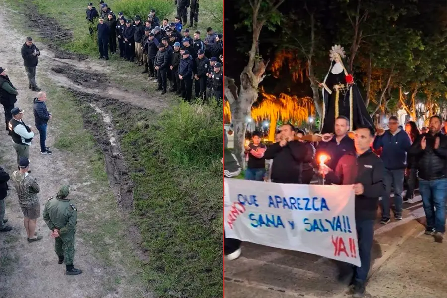 Operativo de b&uacute;squeda en la zona del paraje El Malezal / Marcha y misa en Esquina por la desaparici&oacute;n de la docente.-
