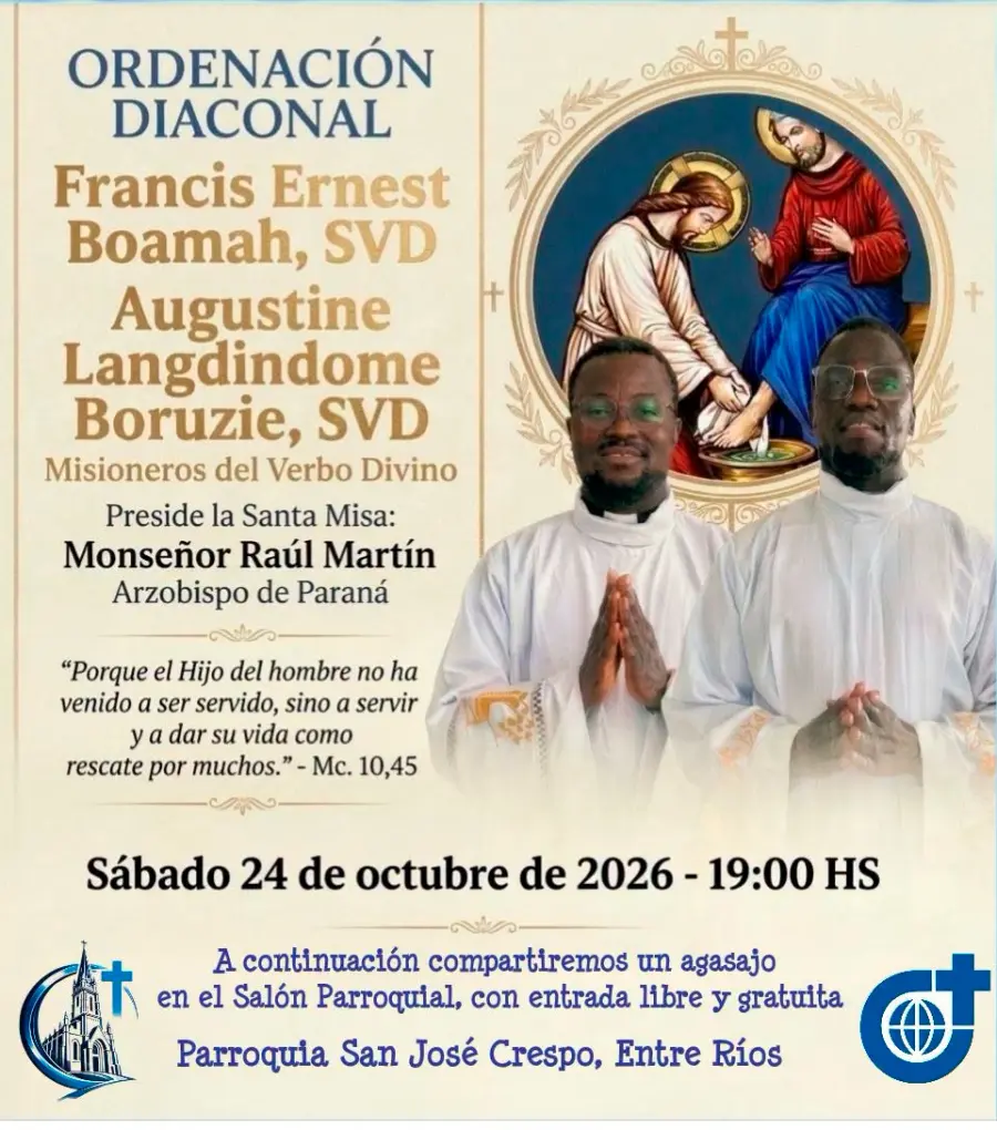 Dos j&oacute;venes de Ghana ser&aacute;n ordenados di&aacute;conos en la parroquia San Jos&eacute; de Crespo.-