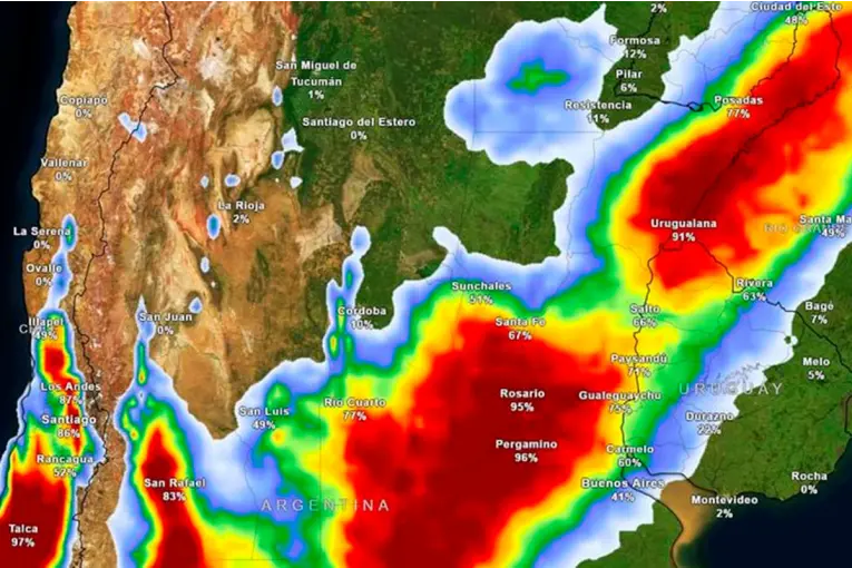 Sigue la alerta por tormentas en Entre Ríos: cómo estará el tiempo durante el fin de semana