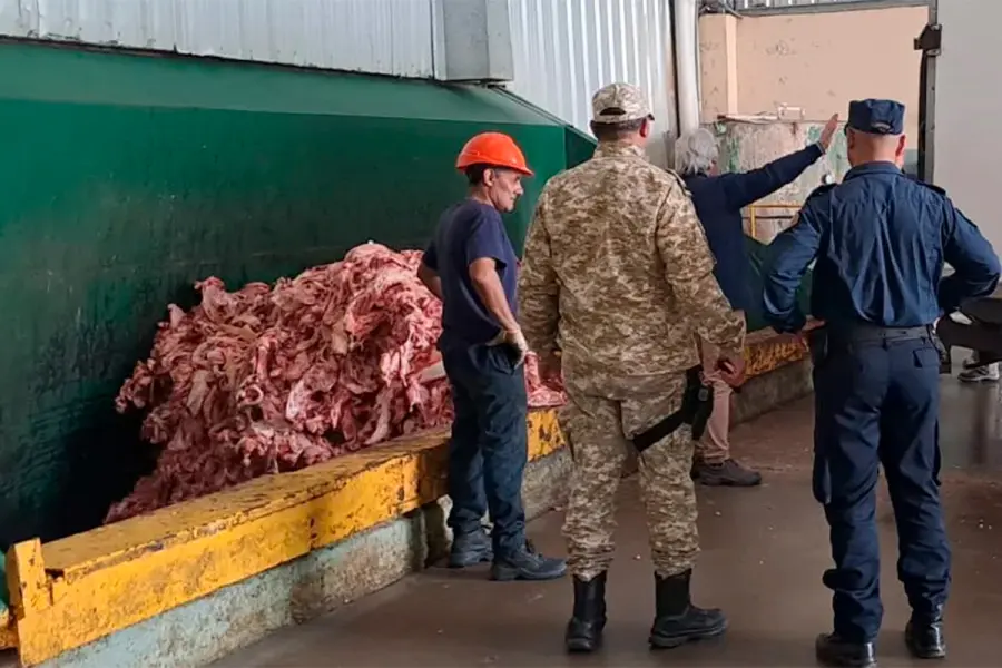 Decomiso de carne en mal estado en Paraná (foto Estación Plus Crespo)