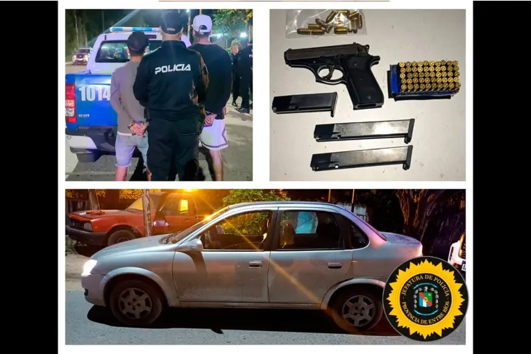 Secuestraron una pistola y 65 cartuchos a los acusados de disparar contra una vivienda en Bajada Grande