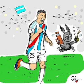 Pancha festeja el gol entrerriano